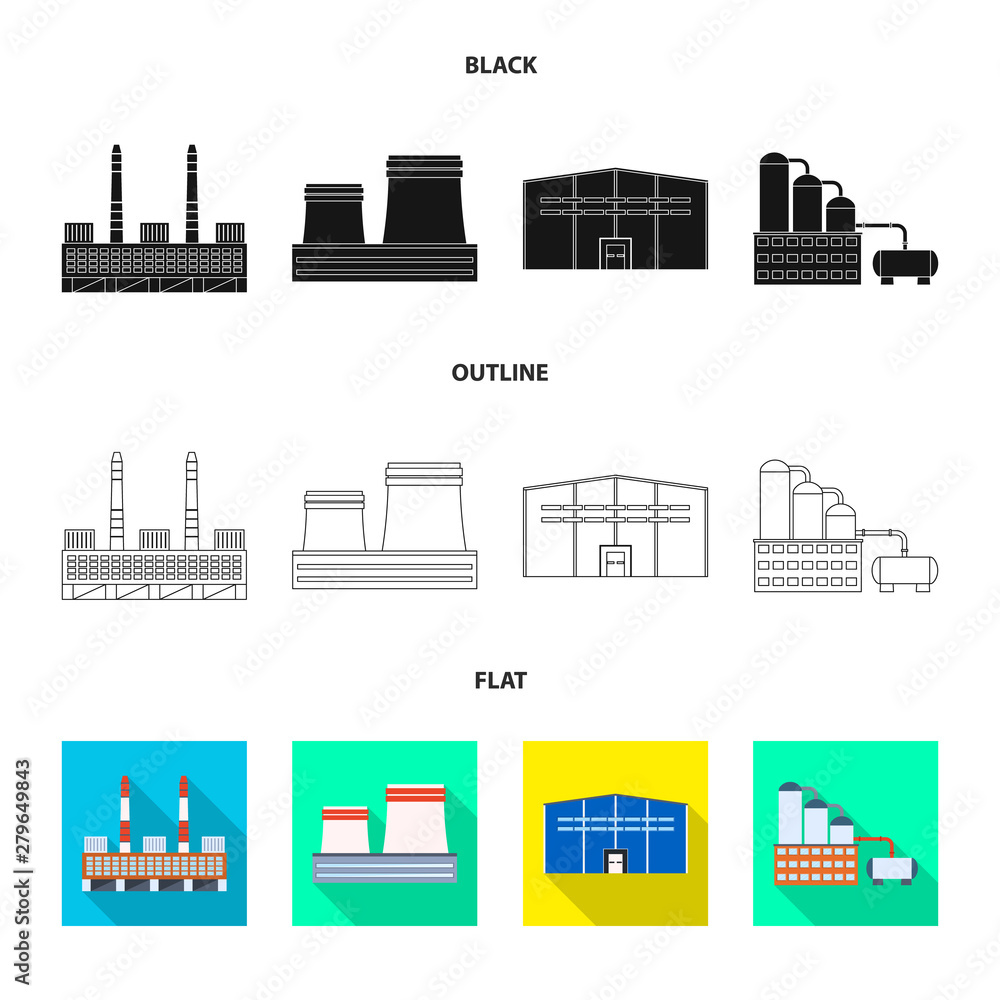 Isolated object of production and structure symbol. Set of production and technology stock symbol for web.