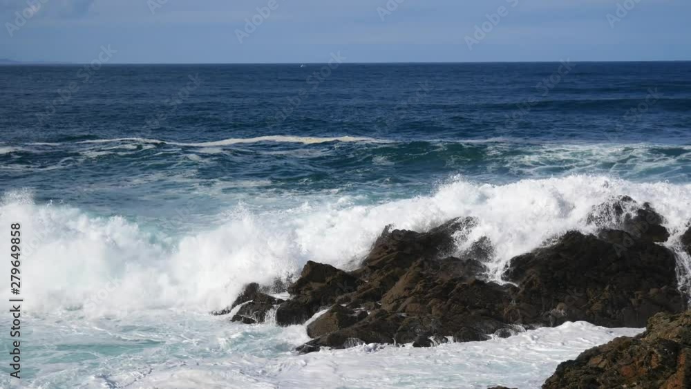 Wild Atlantic Ocean Coast with Rocks and Sand of Nordic Style Nature Environment at the North of Spain Wild Atlantic Ocean Coast with Rocks and Sand of Nordic Style Nature Environment at the North of Spain