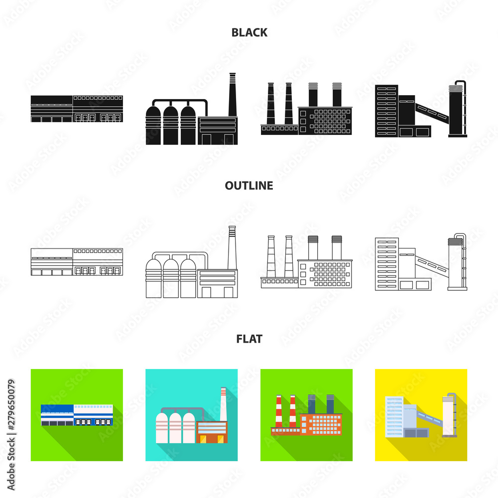 Vector design of production and structure logo. Set of production and technology stock vector illustration.