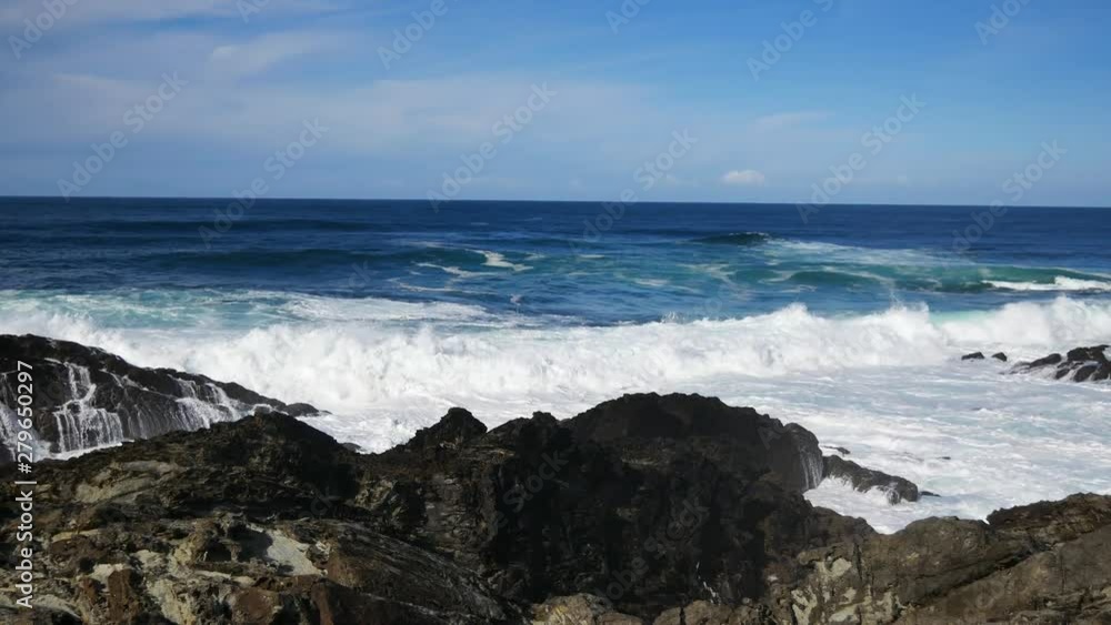 Wild Atlantic Ocean Coast with Rocks and Sand of Nordic Style Nature Environment at the North of Spain Wild Atlantic Ocean Coast with Rocks and Sand of Nordic Style Nature Environment at the North of Spain