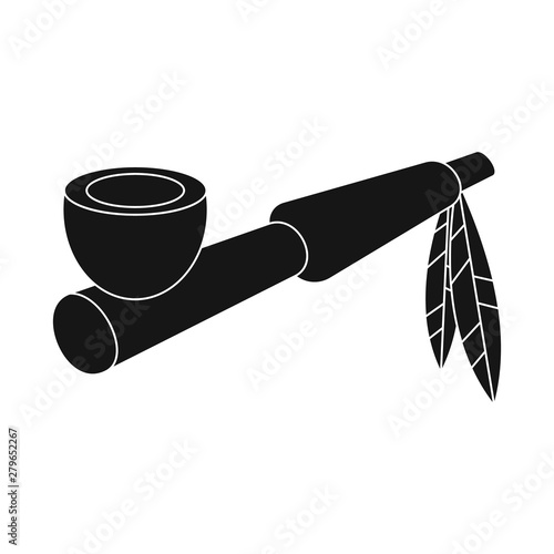 Vector design of pipe and indian sign. Collection of pipe and traditional stock vector illustration.