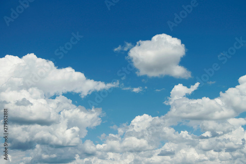 Blue sky with white clouds.