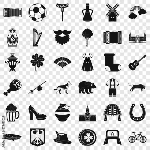 Russia icons set. Simple style of 36 russia vector icons for web for any design