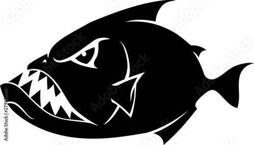 Piranha Cartoon Silhouette