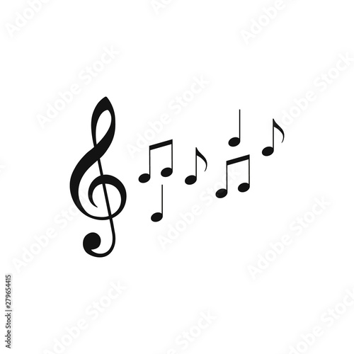 Music notes icon. Musical notes, treble clef. Vector.