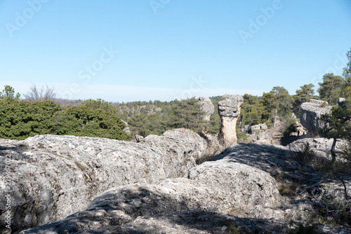 Quadro su tela Natural place formed by vegetation and rocks with shapes caused by erosion
