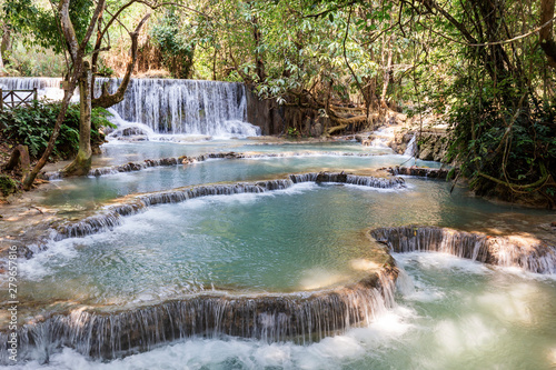 Fototapeta Naklejka Na Ścianę i Meble -  Kuang si Waterfall Near Luang Prabang, Laos