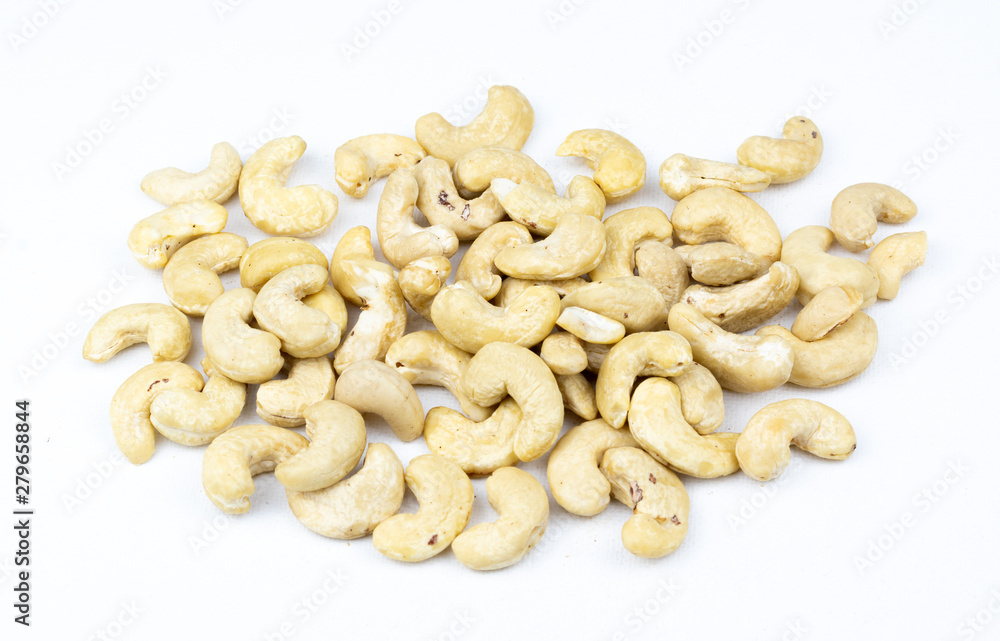 Cashew nuts isolated on a white background. Cashew nuts isolated on a white background.