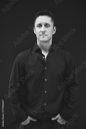 Business man in gray shirt portrait