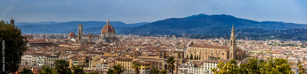 Panorama of the beautiful city of Florence from Michelangelo Square
