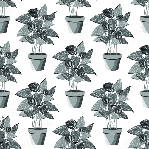 Hand drawn  seamless pattern with a background of various colored plants. Package concept.Layout, mockup design.