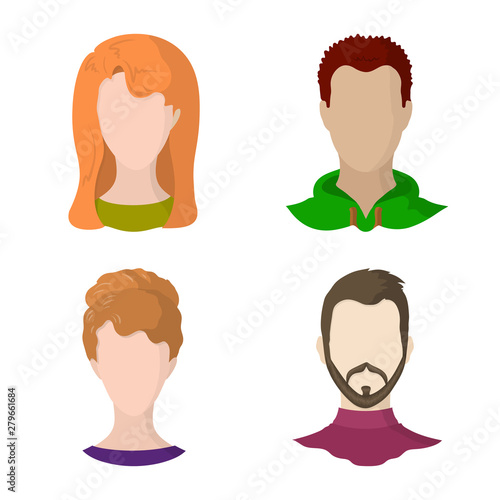 Vector design of avatar and dummy sign. Collection of avatar and figure vector icon for stock.