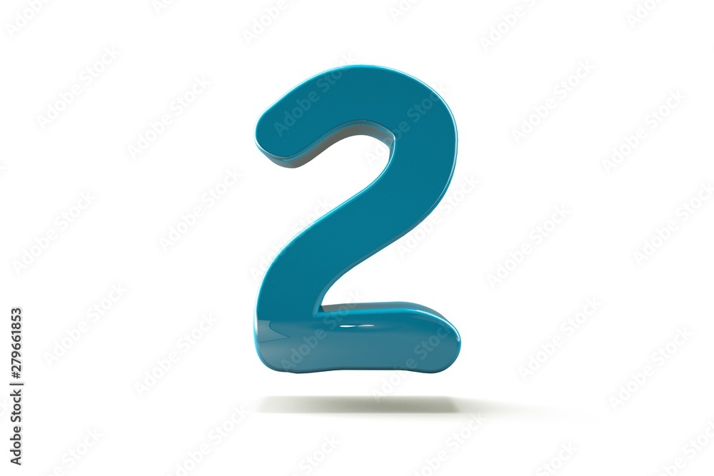 3D number with white background,number 2 3D number with white background,number 2