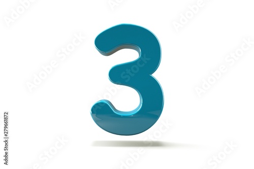3D number with white background,number 3 © MyCreative
