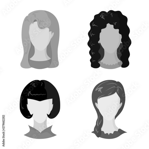 Isolated object of character and profile icon. Collection of character and dummy stock symbol for web.