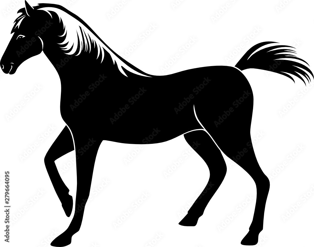 Obraz premium Horse silhouette. Mascot isolated on white