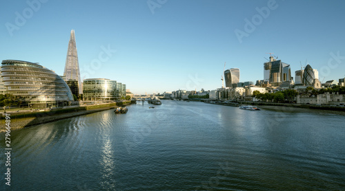 morning in London, river Thames from Tower Bridge, UK