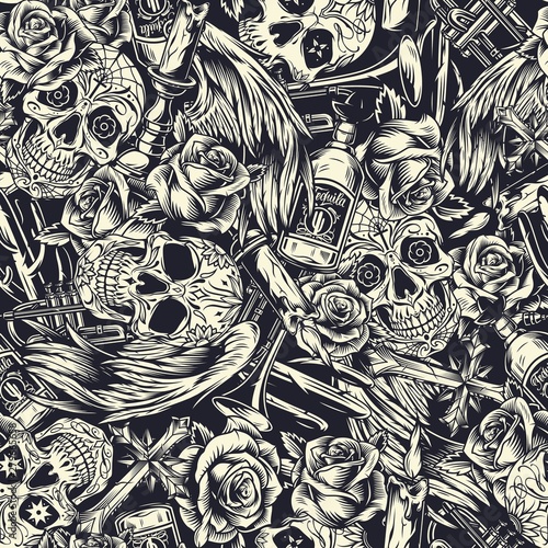 Dia De Los Muertos seamless pattern