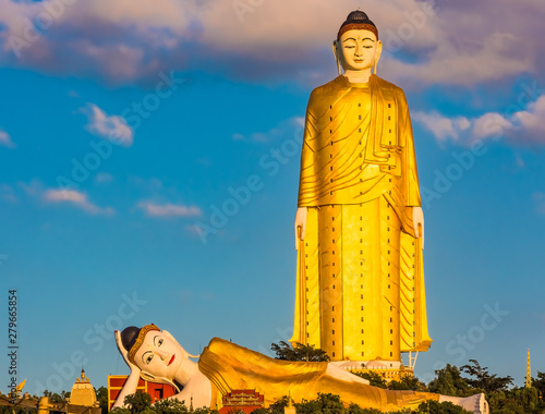 The Laykyun Sekkya Buddha giants statues standing and reclining near Monywa Myanmar (Burma) photo