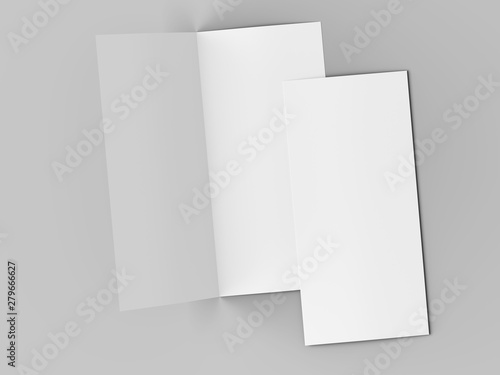 Leaflet folded to DL format - mock up - 3d illustartion