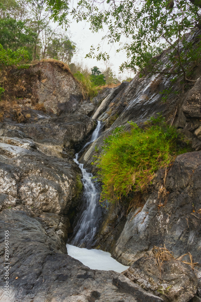 klong nam lai waterfall view at kamphaengphet province in thailand