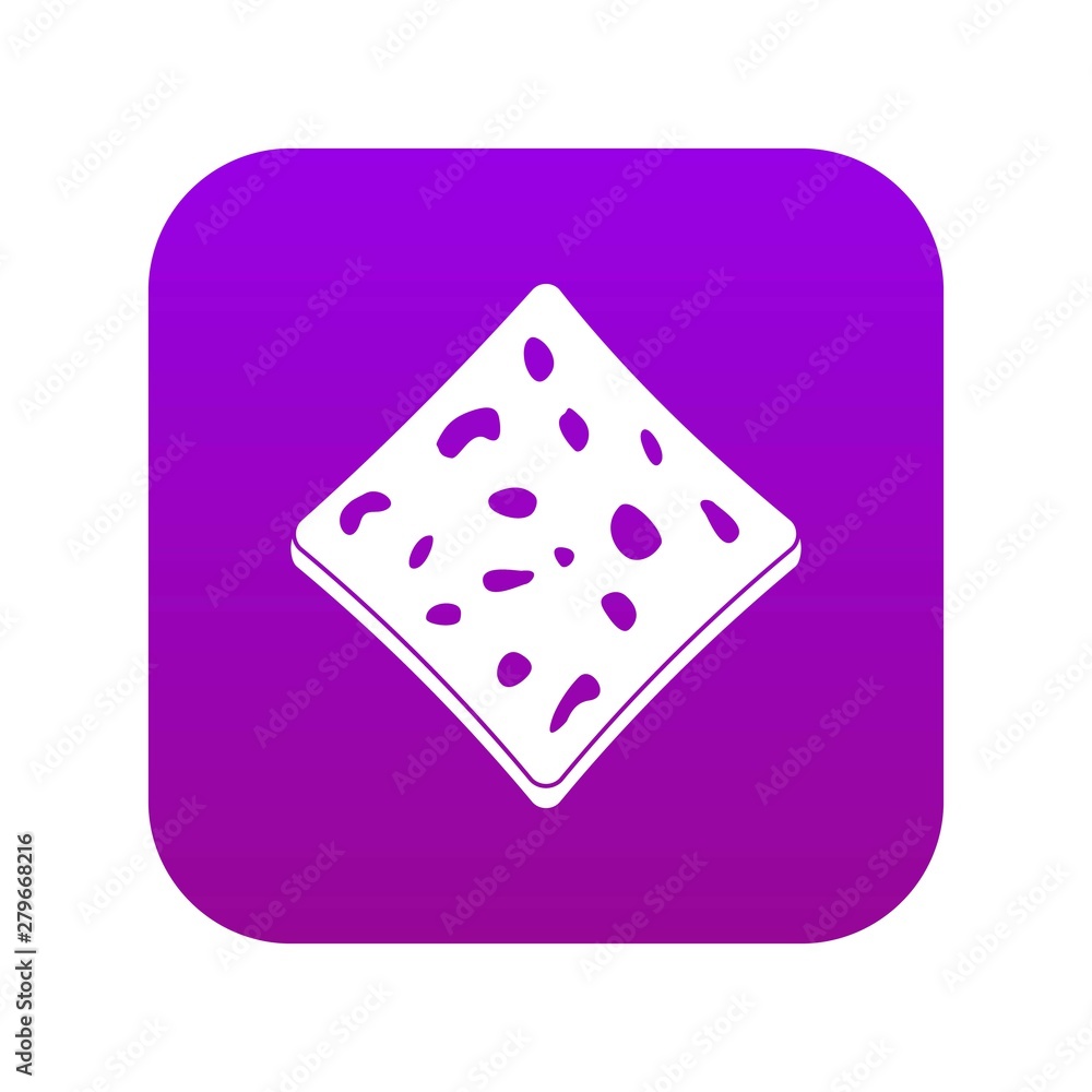 Tofu fresh block icon digital purple for any design isolated on white vector illustration Tofu fresh block icon digital purple for any design isolated on white vector illustration