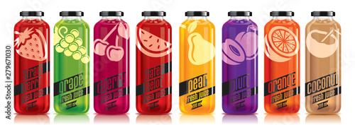 Ready design vector juice, fruit bottle set