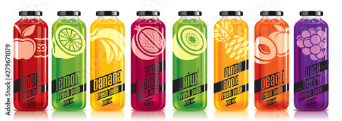Ready design vector juice, fruit bottle set