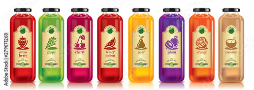 Ready design vector juice, fruit bottle set