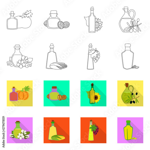 Vector design of healthy and vegetable logo. Collection of healthy and agriculture vector icon for stock.