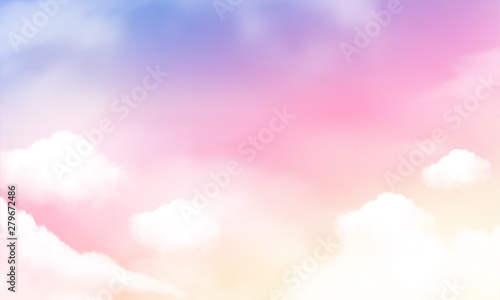 sky background and pastel color. Vector Illustration