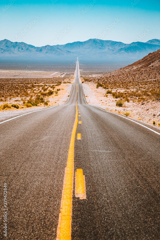 Classic highway view in the American West