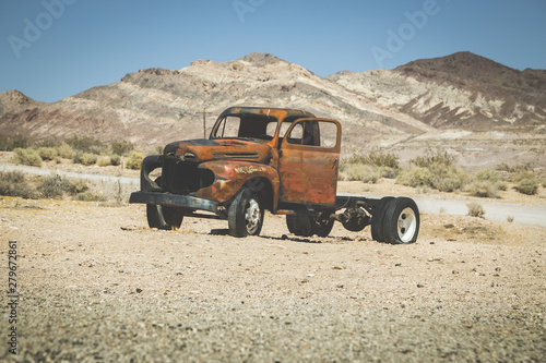 Old car wreck in the American Southwest, USA
