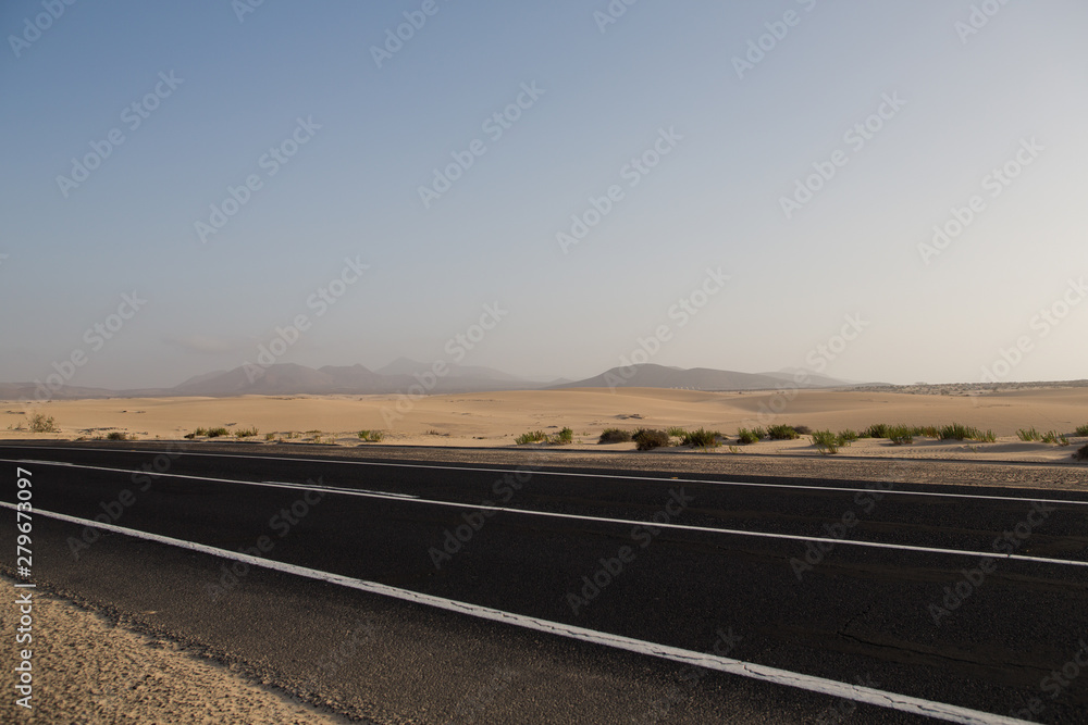 Fototapeta premium road on the island of Fuerteventura