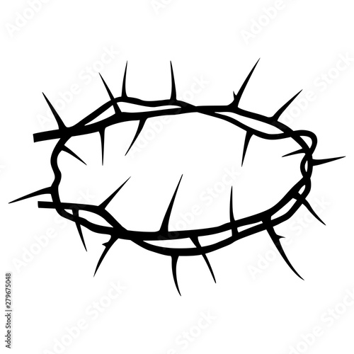 Wreath of thorns. Silhouette drawing. Vector image