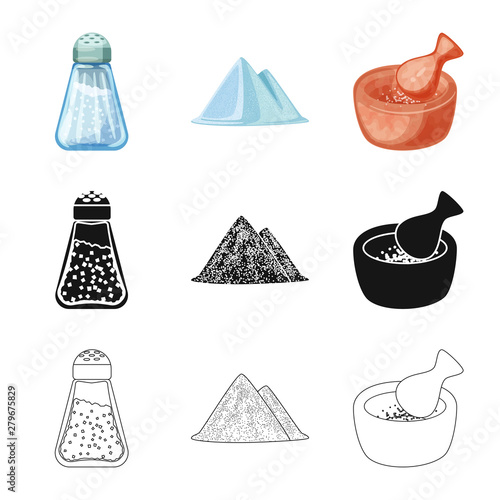Isolated object of cooking and sea logo. Set of cooking and baking stock symbol for web.