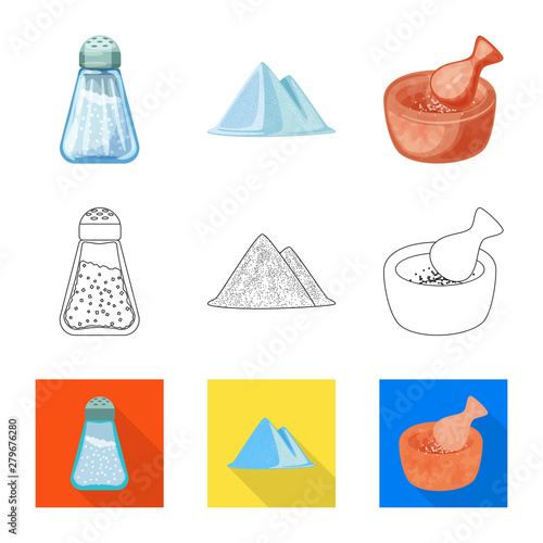 Vector illustration of cooking and sea symbol. Set of cooking and baking vector icon for stock.