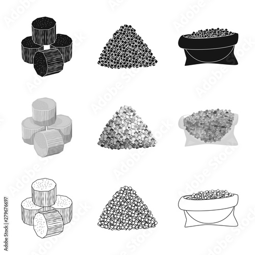 Isolated object of farm and agriculture sign. Collection of farm and technology vector icon for stock.