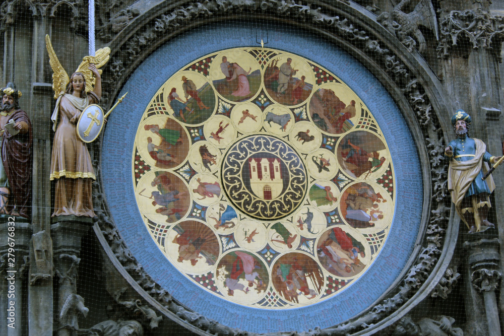 Obraz premium Astronomical clock from Prague close up