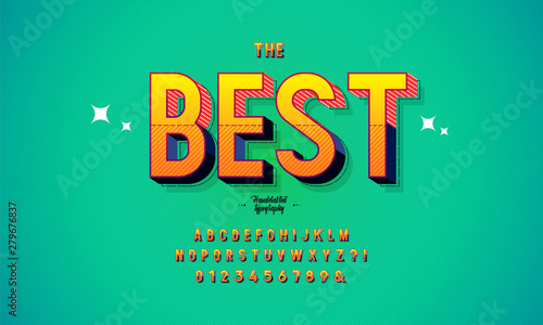 3D bold and strong modern font