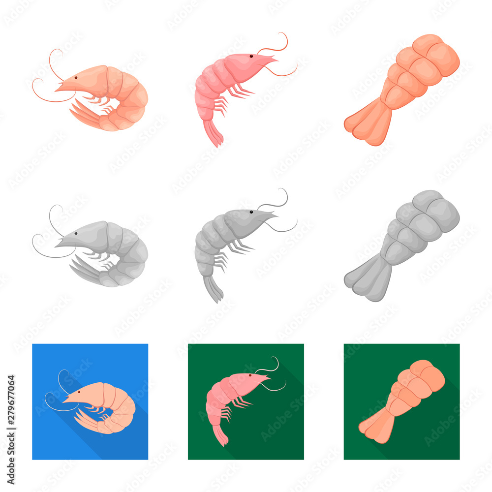 Isolated object of appetizer and ocean icon. Set of appetizer and delicacy vector icon for stock. Isolated object of appetizer and ocean icon. Set of appetizer and delicacy vector icon for stock.