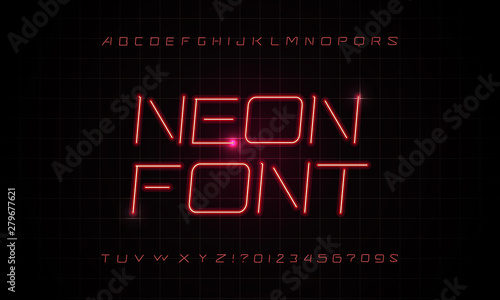 Neon tube alphabet font.
