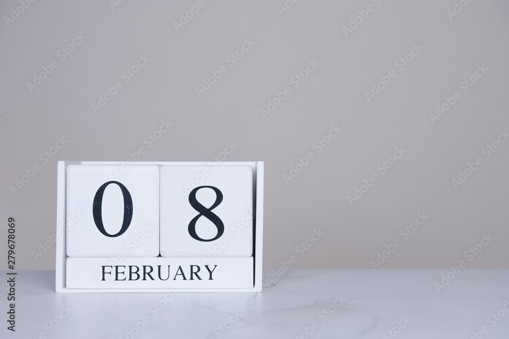 February Date Cube White Background February Date Cube White Background