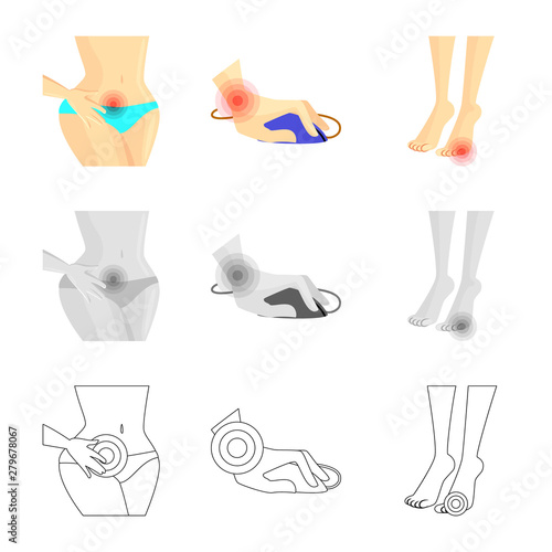 Vector design of hospital and rendering symbol. Collection of hospital and help stock symbol for web.