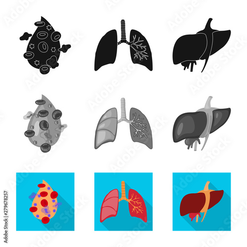 Isolated object of biology and scientific logo. Collection of biology and laboratory stock symbol for web.