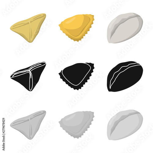 Isolated object of products and cooking icon. Set of products and appetizer vector icon for stock.