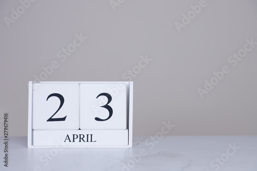 April Date Cube White Background