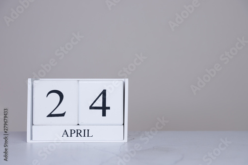 April Date Cube White Background