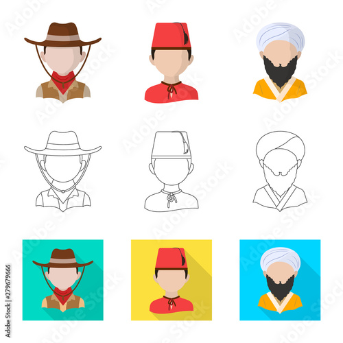Vector illustration of imitator and resident icon. Collection of imitator and culture vector icon for stock.