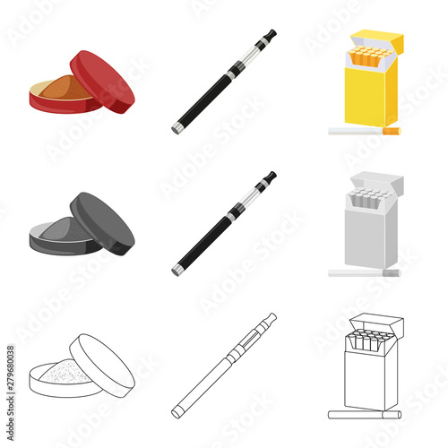 Vector design of refuse and stop icon. Set of refuse and habit vector icon for stock.
